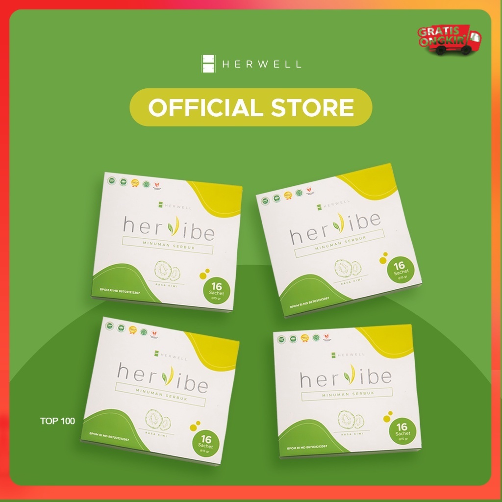 Herwell Hervibe - Bundling 4pcs BPOM HALAL HERWEL ORI ORIGINAL OFFICIAL STORE DIET PELANGSING