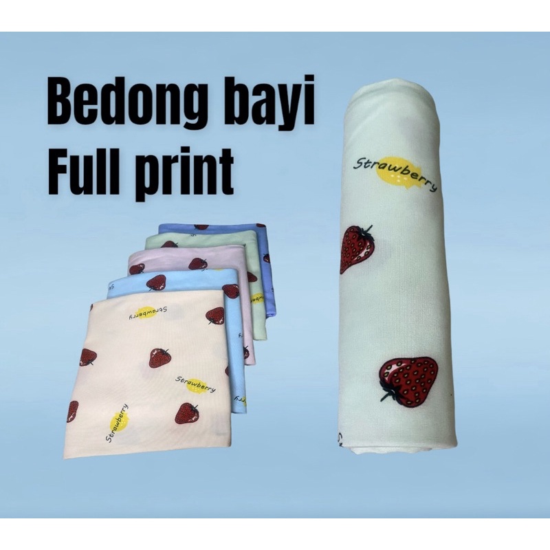 bedong bayi full print lembut  &amp; halus