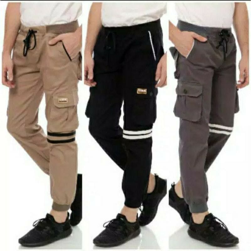 Celana chinos Celana joger cargo strip pria original pemalang-cod