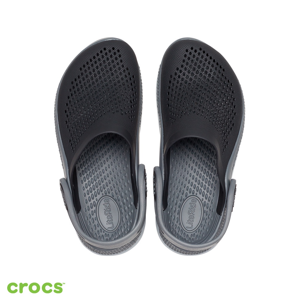 Crocs / Sandal Crocs / Crocs Literide 360  / Sandal Pria / Sandal Wanita / Sandal Karet / Sandal Anti Air - Black White 0DD