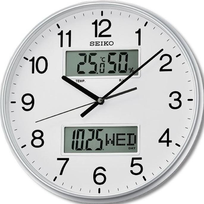 Jam Dinding SEIKO Japan Tanggal Hari QXL013S QXL013 Silver Original tersedia stok