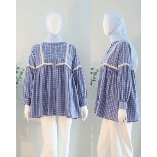 Terbaru , Zemima Top , Blouse katun Soft renda , Original Disiko Exclusive , Atasan Wanita.