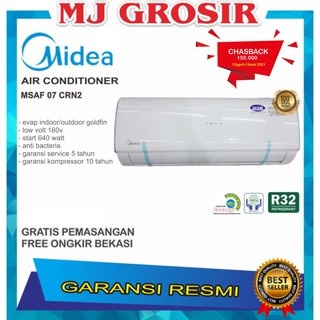 AC MIDEA MSAF 07 CRN 7 CRN 3/4 PK + PASANG R32 STANDARD LOW SUPER COOL