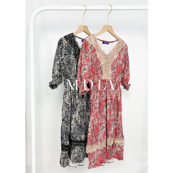 MDLV ~ 56640# Macherla Embroidered Dress Premium Korea Fashion import