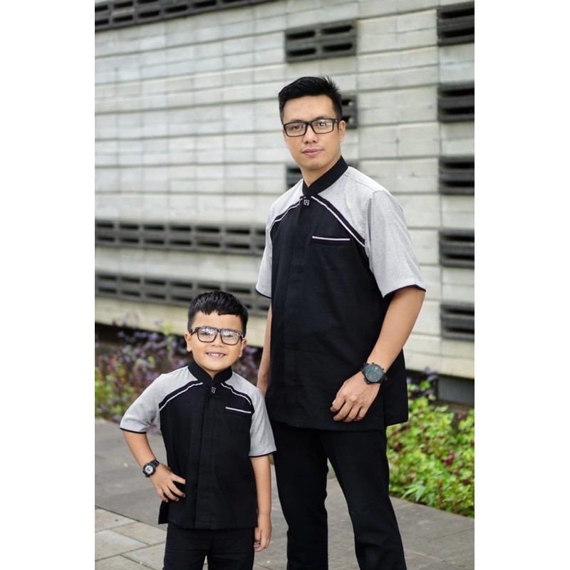 Koko Couple Ayah &amp; Anak warna HITAM var Abu series 2021