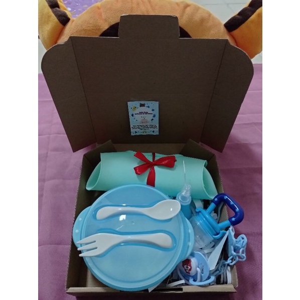 Hampers Bayi Kado Baby Boy Girl Ulang tahun set makan  parcel GiftParsel Bayi Murah Komplit Cewek Cowok COD Baby Gift Hantaran Bayi unik-3