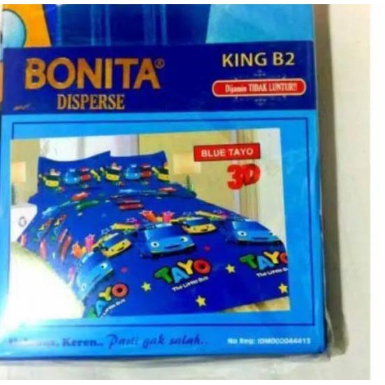 (Diskon) Sprei bonita karakter motif blue tayo ,mario bros, lol surprise uk 180x200 ¢