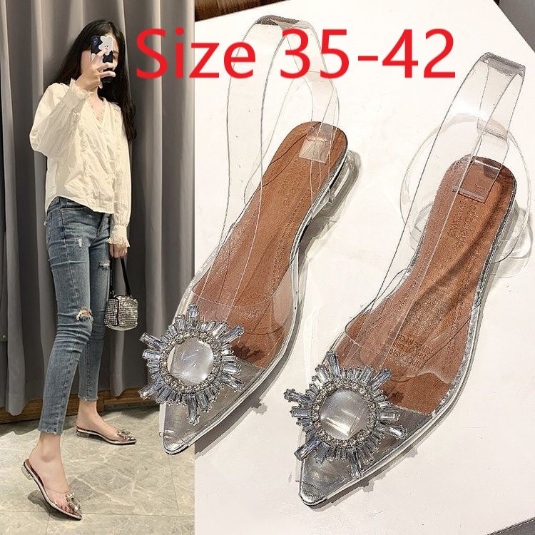 FD High Heels Wanita Cantik Terbaru Sendal Pesta Hak Tinggi Kaca Transparant Kekinian HI-009