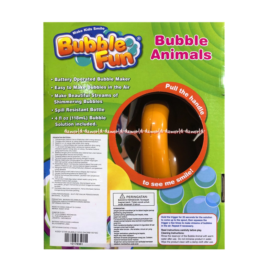 Bubble Fun Animals Mainan Gelembung Sabun Untuk Anak Anak Usia 3 Tahun Keatas