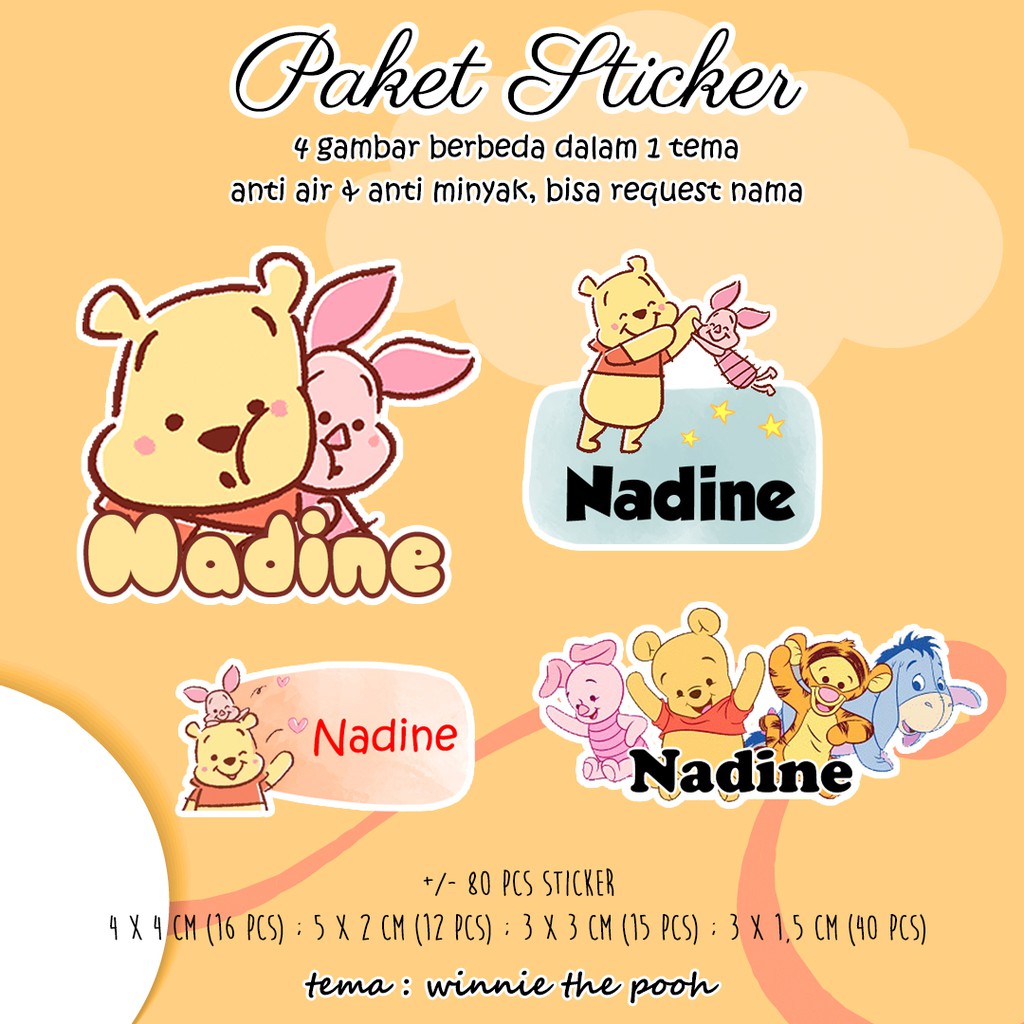 Sticker Nama  Lucu  101 pcs Anti Air Label  Stiker Nama  Anak 