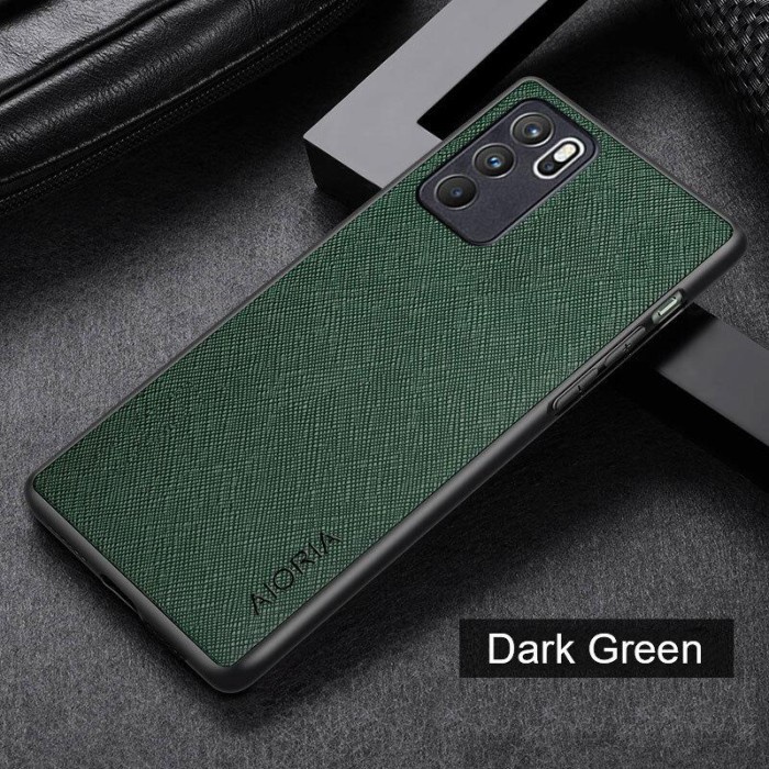 OPPO RENO 6 4G / RENO 6 5G SOFTCASE CANVAS CROSS PATTERN SILIKON COVER SOFT CASE - RENO 6 4G, Hitam