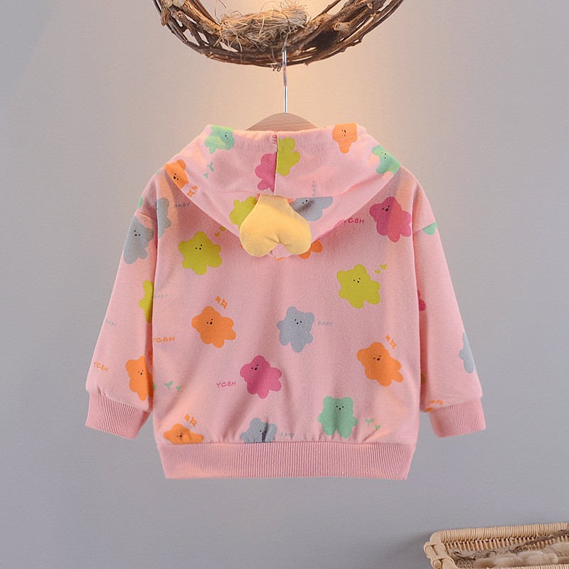 HOODIE JAKET BAYI BAJU PAKAIAN ANAK PEREMPUAN USIA 0-3 TAHUN MOTIF AWAN KARTUN BINTANG CANTIK IMPOR