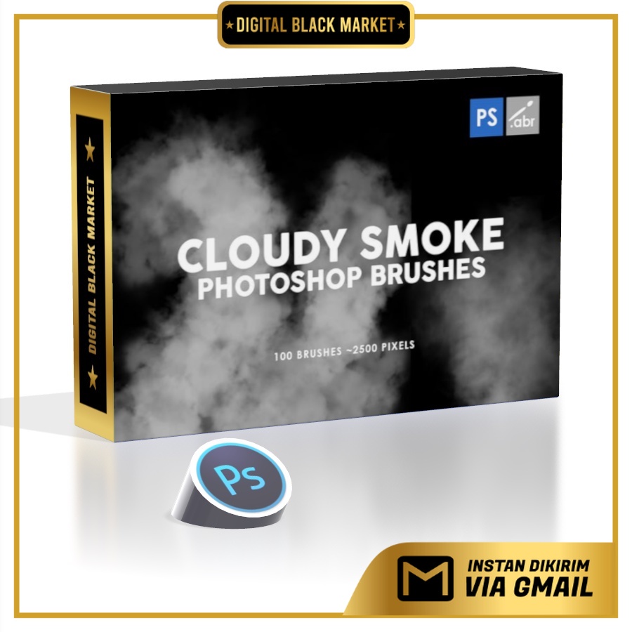 100 Cloudy Smoke - Photoshop Stamp Brushes