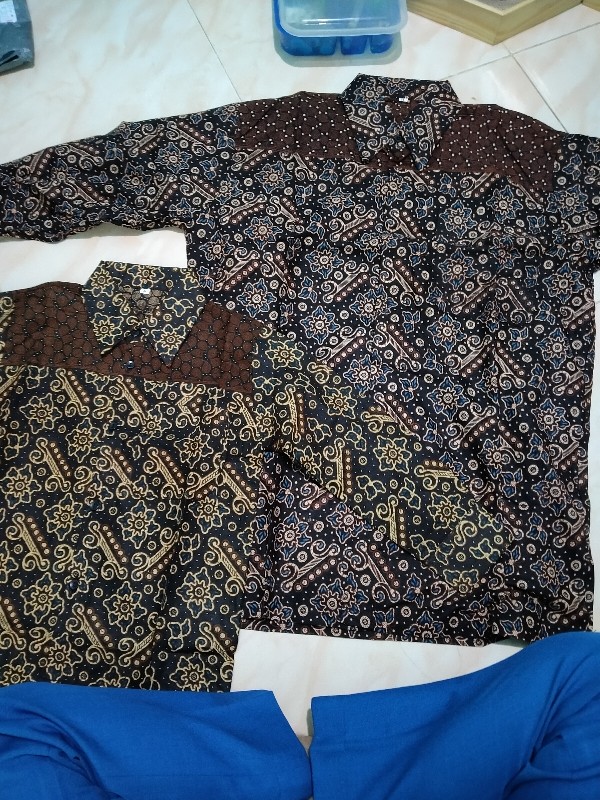 Batik Keluarga,batik Couple Ayah Anak Motif Mataram Coklat