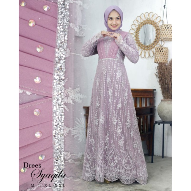 KEBAYA GAMIS  SYAQILA DREES BY SABANA KEBAYA / DRESS PESTA TERBARU / GAMIS KONDANGAN / FASHION MUSLI
