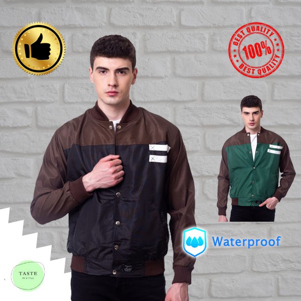 Jaket Bomber Pria Jaket Baseball Cowok Anti Air Waterproof Bahan Ringan Tebal Nyaman Premium