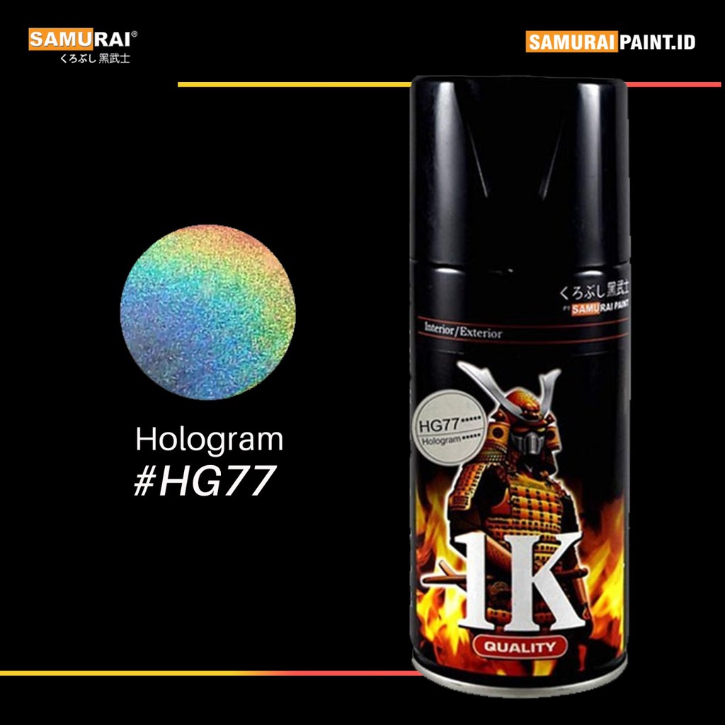 Samurai Paint Warna Inti Hologram #HG77 hg77 Cat Aerosol Kualitas Kompresor