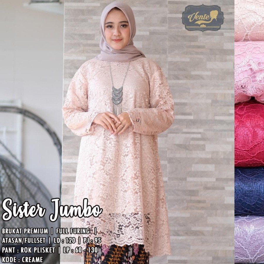 Belanja Murah Atasan  Kebaya Brukat Tunik Modern 2021 / Kebaya Wanita Kekinian Hits / Kebaya Wedding
