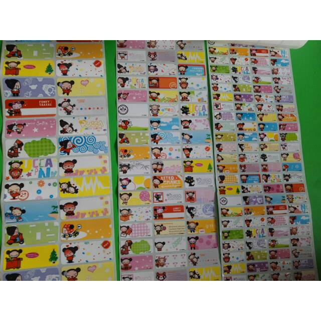 

PUCCA Stiker label nama waterproof anti air murah