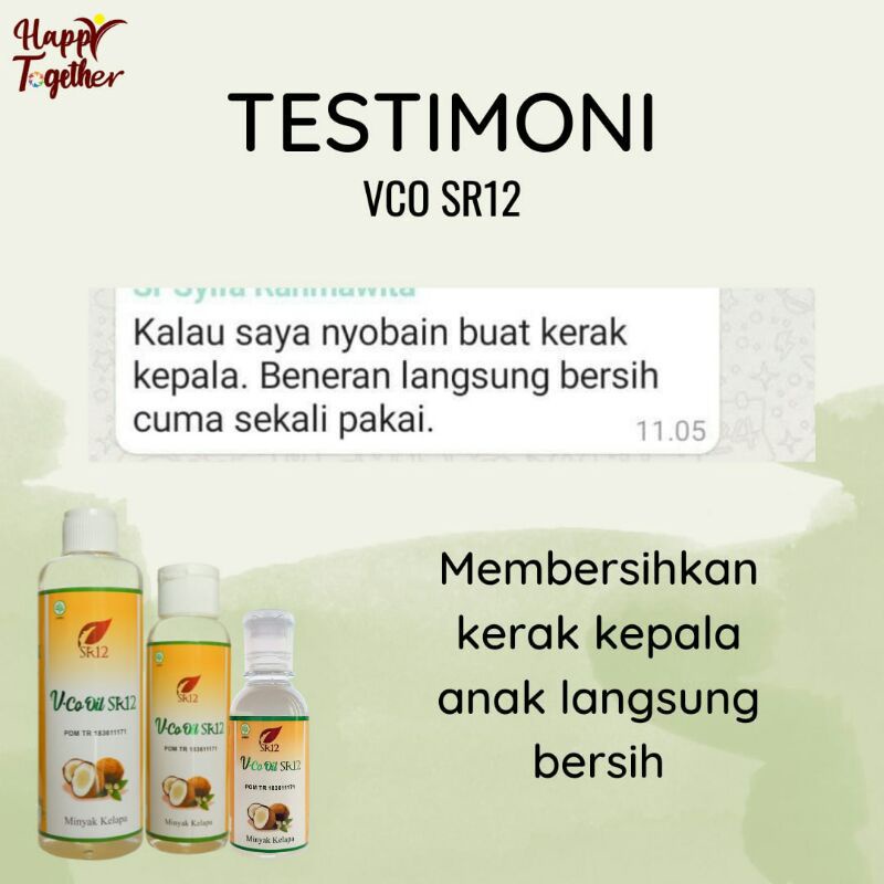 VCO SR12 Untuk Ruam Popok / Minyak Bayi / Biang Keringat / Minyak Kelapa Untuk Bayi / Obat Eksim Bruntusan Dermatitis Kulit Berkerak Bayi Anak