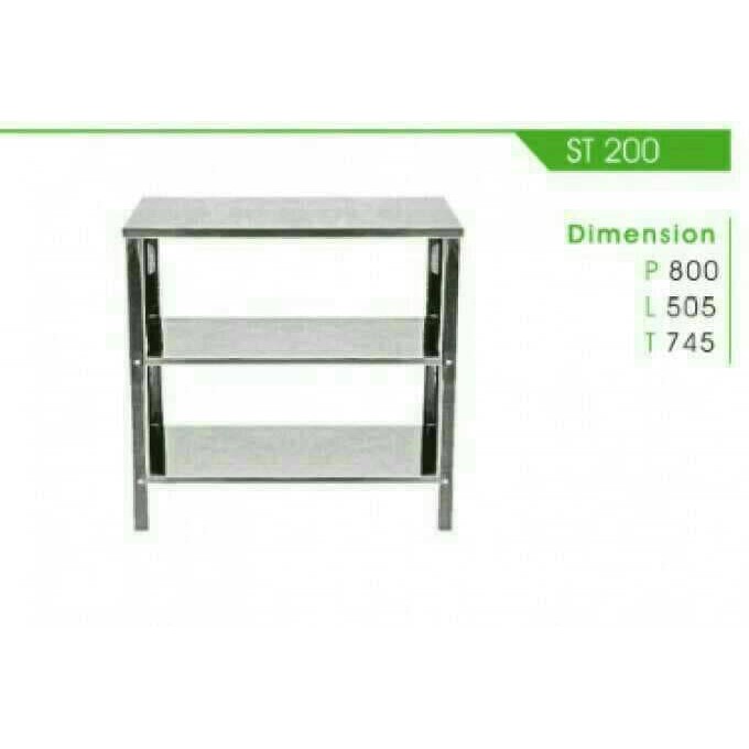 TROLLEY TABLE RAK MEJA SERBAGUNA ROYAL KITCHEN SET STAINLESS ST 200