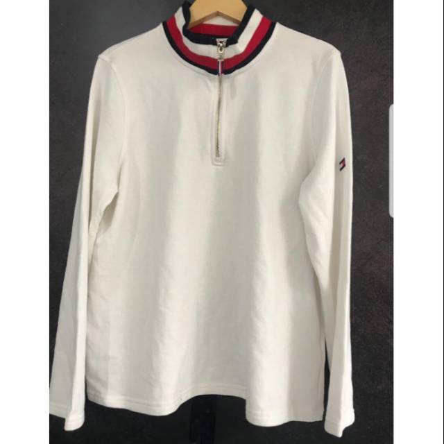 tommy hilfiger white half zip