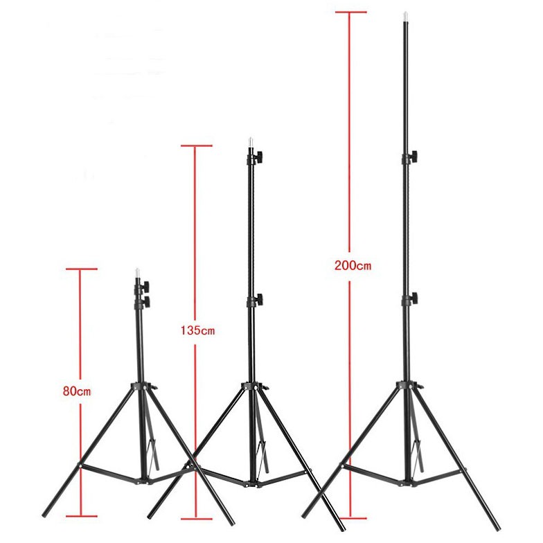 TaffSTUDIO Portable Light Stand Tripod 16mm 1/4 Thread 3 Section 200cm (SN303) Kamera hp Lighting Lampu Photo Studio Youtuber  vlogger