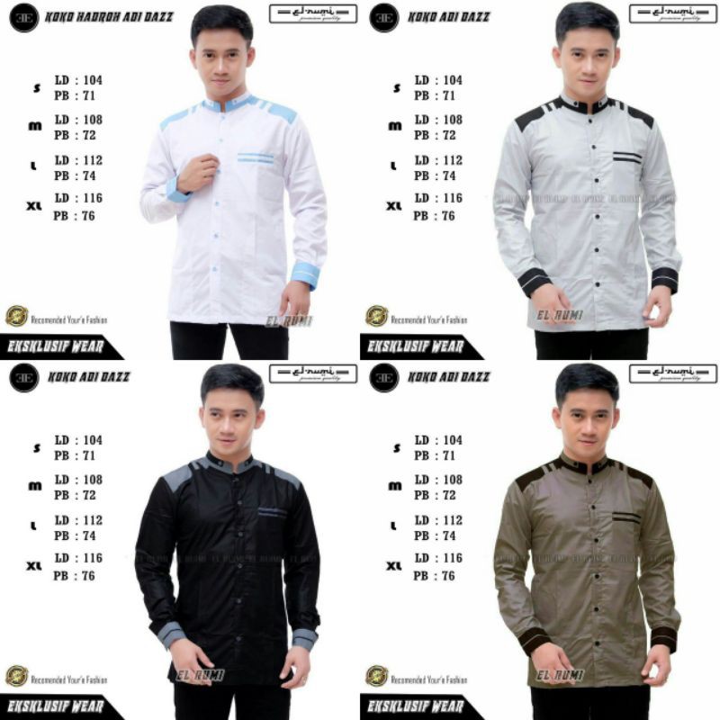 BAJU KOKO PRIA / KOKO HADROH / KEMEJA PRIA ELRUMI ORIGINAL