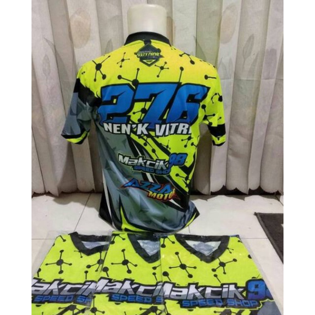 BAJU KAOS JERSEY RACING COSTUM DRAG BIKE MOTOR BALAP TRIAL CROSS BEBAS DESAIN