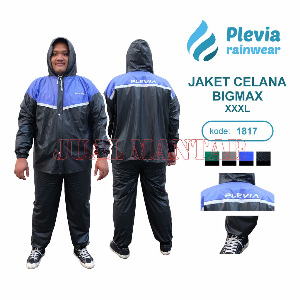 Jas Hujan Plevia Stelan BIG MAX 1817 XXXL - Raincoat Dewasa Pria Wanita Murah