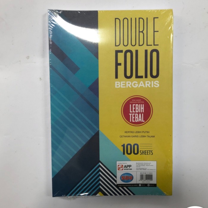 

Kertas Double/Dobel Folio Bergaris SIDU Sinar Dunia - 10 lembar