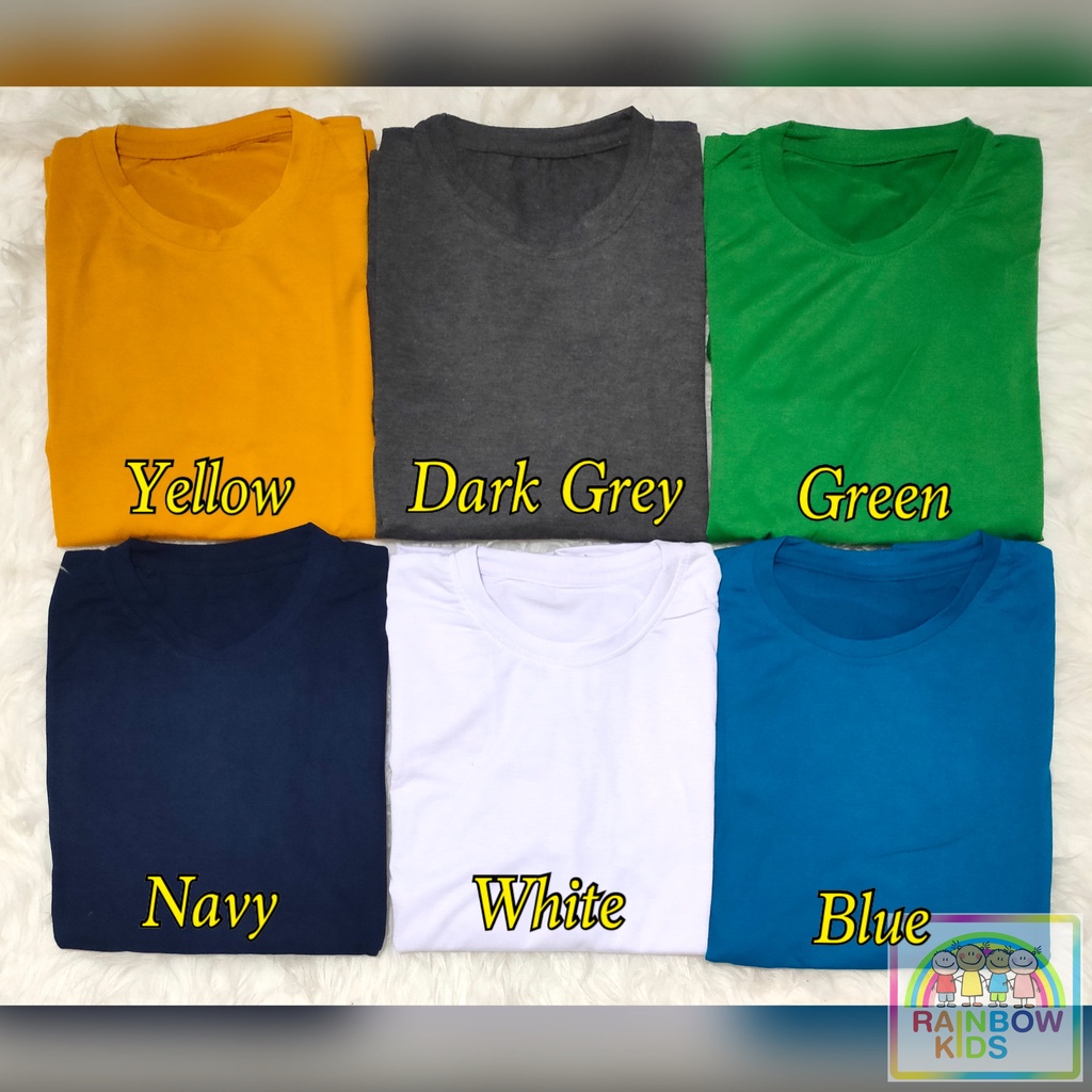 Rainbow Kaos V-NECK / T-shirt V-NECK Polos Lengan Panjang Anak (2-8 Tahun) Unisex Soft Spandex