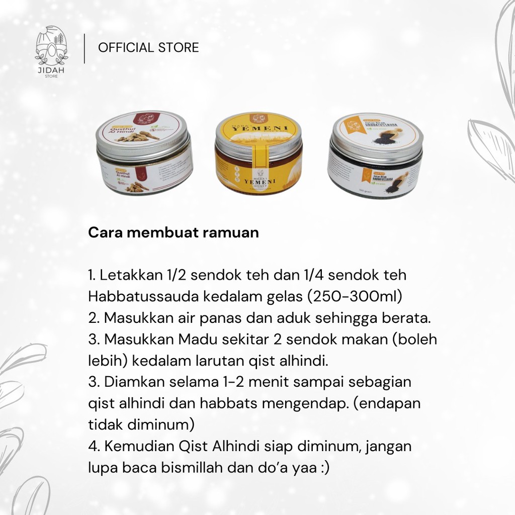 Paket Covid-19 ISOMAN Qust Hindi + Habbatussaudah + Madu Yaman Marai kist hindi herbal covid