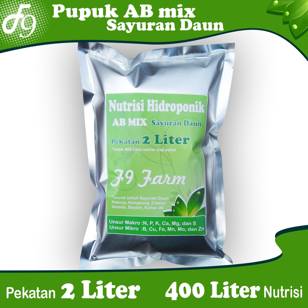 AB Mix 2 L Serbuk Pupuk Nutrisi Hidroponik Sayuran Daun 400 Liter