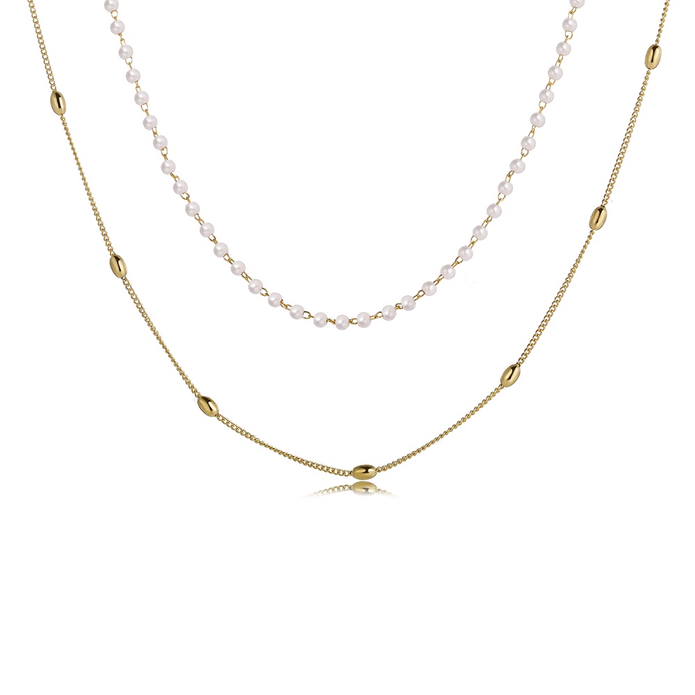 Kalung Rantai Multilayer Tebal 17km Warna Gold Silver Gaya Korea Retro Untuk Aksesoris Perhiasan-13