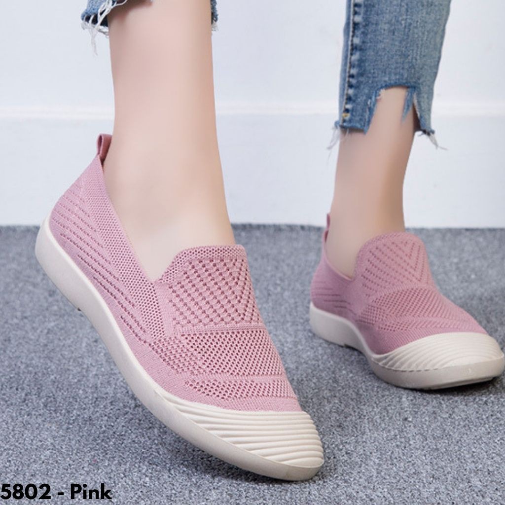 SEPATU SNEAKERS WANITA KARET CASUAL KANVAS NYAMAN BERKUALITAS PASTEL IMPORT ANTI SLIP COMFY 5802