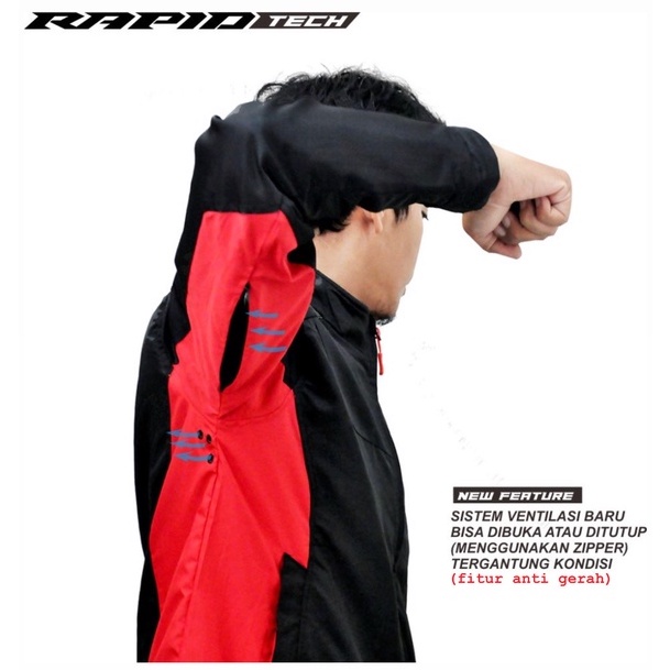 Jaket BIGSIZE riding RAPID AGRESSIVE anti angin reflektif printing