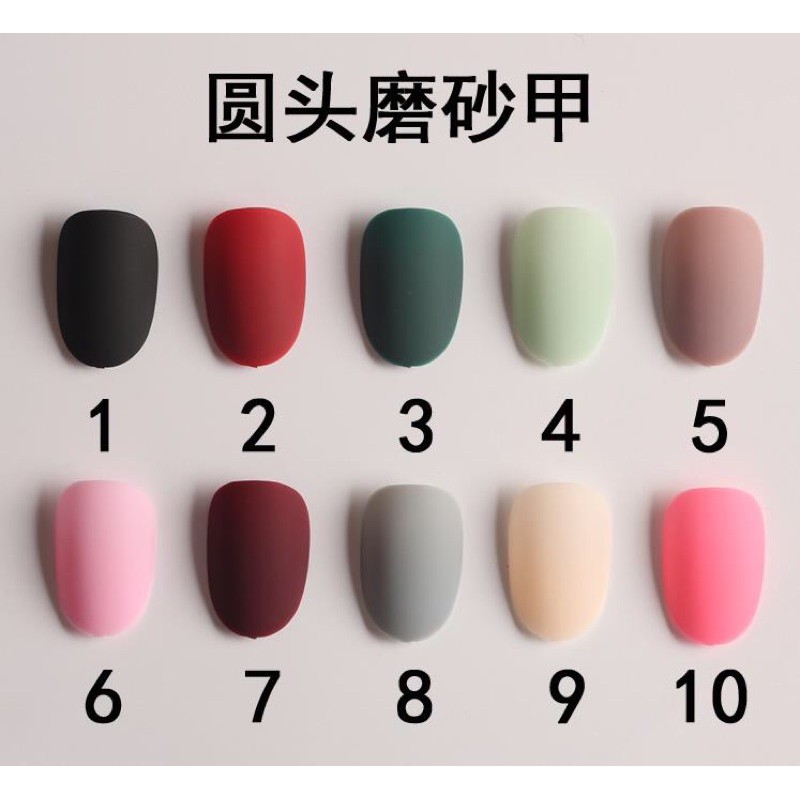 (1-20) 24pcs SHORT ROUND FAKE NAILS / FAKE NAIL SHORT DOFF OVAL KUPAL MATTE DOFF KUKU PALSU OVAL