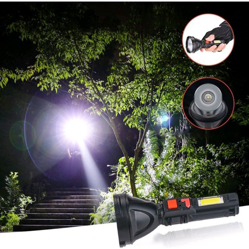 Senter LED L830 Jarak Jauh Super Terang Anti Air Waterproof Free USB