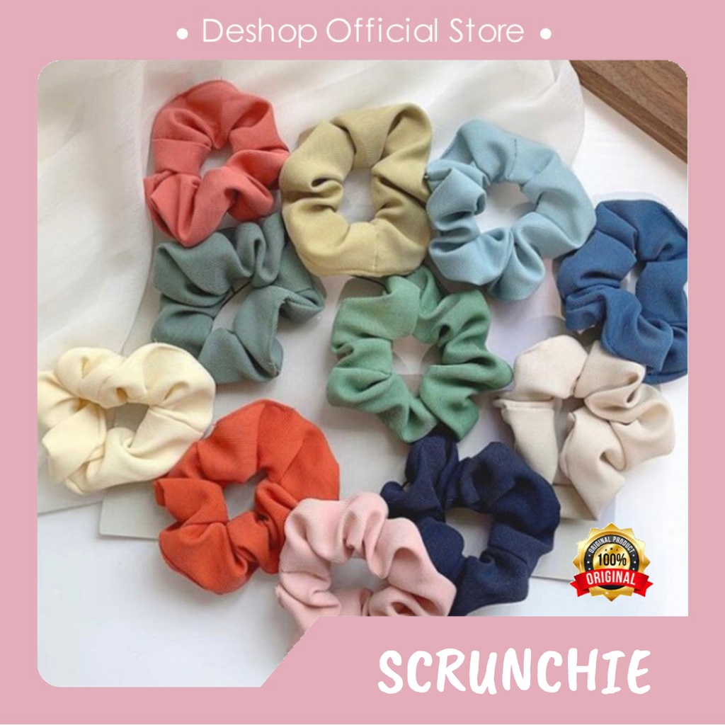 Scrunchie Premium Ikat Rambut Bahan Premium / Scrunchie Hijab Cepol (Warna Random-Tidak Dapat Pilih)