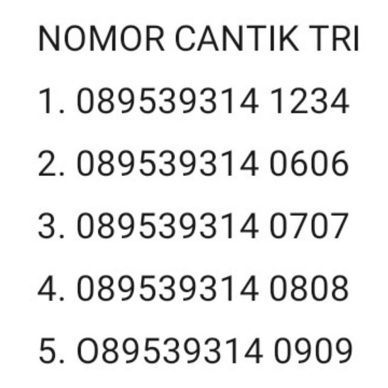 NOMOR CANTIK TRI AON 0895