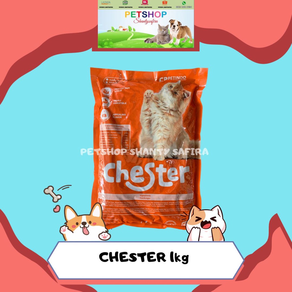 CHESTER TUNA 1 KG MAKANAN KUCING TUNA CAT FOOD ADULT ALL STAGE SEMUA USIA setara maxi