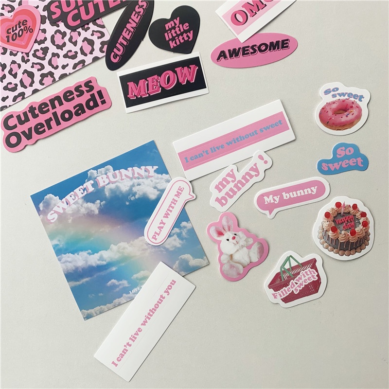 Ins Stiker Motif Kucing / Kelinci Lucu Untuk Dekorasi Diary / Foto Polaroid