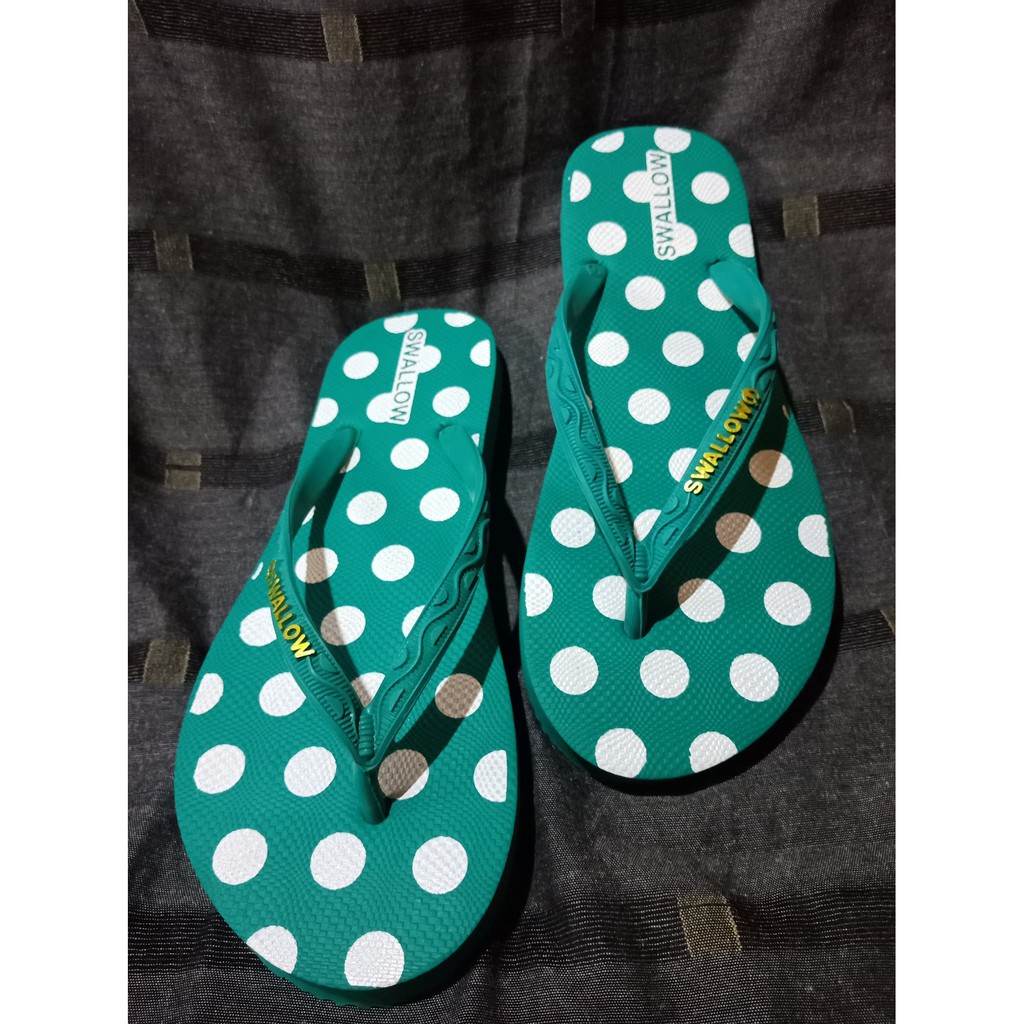 SANDAL JEPIT SWALLOW MOTIF POLKADOT wanita perempuan  sandal jepit wanita sandal sendal sendal jepit