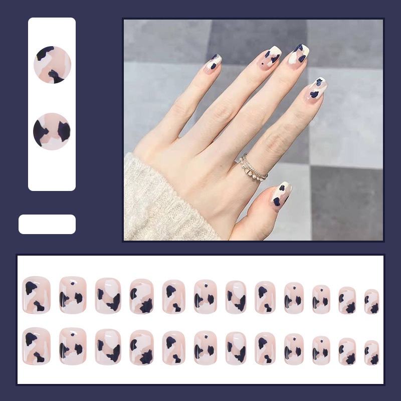 Kuku Palsu Fake Nail 24 Pcs Kemasan Strip Kuku Palsu Baru Fake Nails Kuku Palsu 3d Kuku Palsu Polos French Manicure-T107.