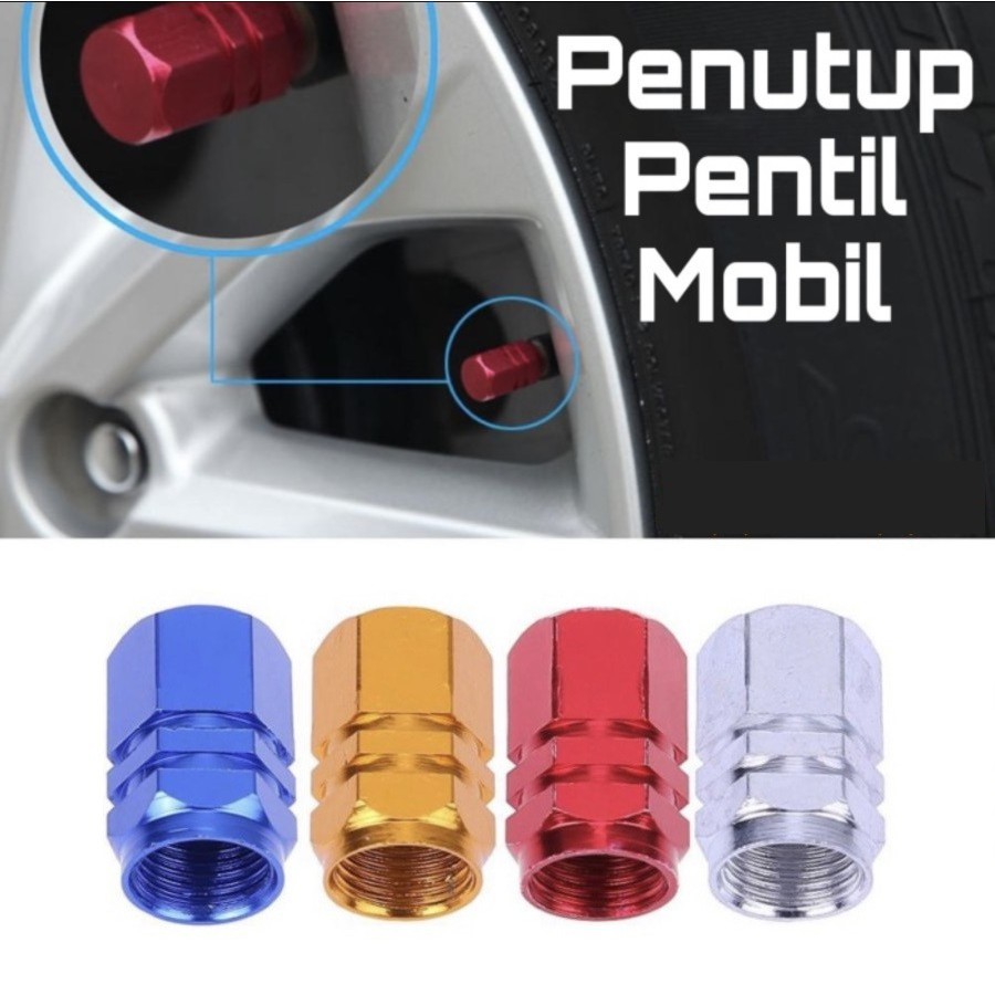 Penutup Pentil Ban Mobil Bahan Metal Isi 4pcs - PMB001