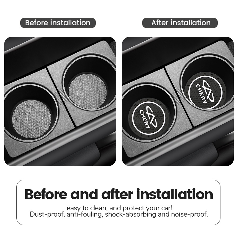 2 Pcs holder Botol Air Bahan Silikon anti slip Untuk Chery Tiggo 2 3 4 5 Pro 8 3x A1 QQ Arrizo Guar E3 E5