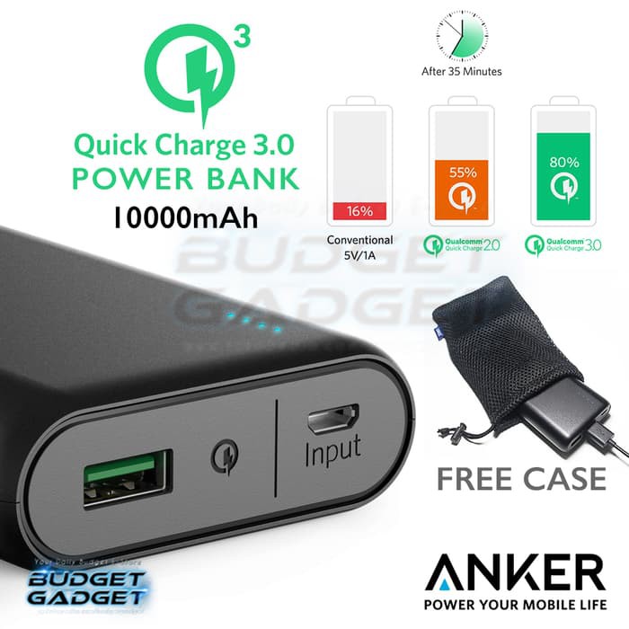Anker PowerCore Quick Charge 3.0 (ORIGINAL) Power Bank 10000mAh