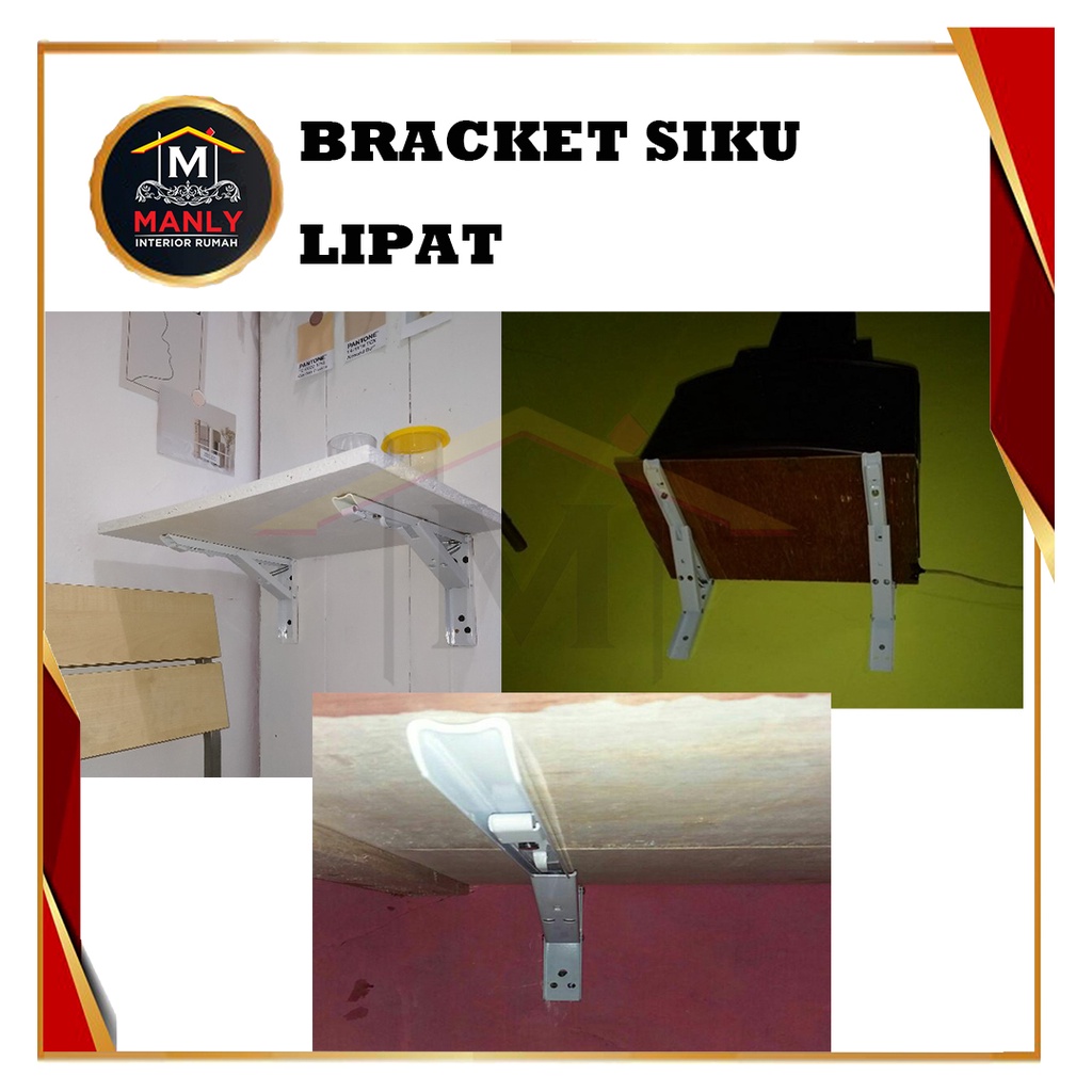 Siku Rak Lipat Per  30 cm 12 inch / Bracket Siku Rak Lipat / Engsel Ambalan Lipat..Kwalitas Terbaik