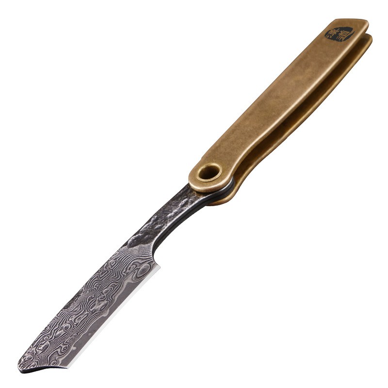 HX Outdoors MINI Tactical Folding Blade Knives Damascus Stainless Steel Keychain Knife Outdoor Tools